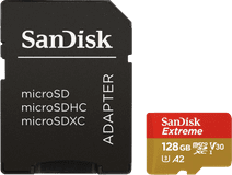 SanDisk MicroSDXC Extreme 128GB 160MB/s + SD Adapter Sandisk microSD kaart
