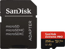SanDisk MicroSDXC Extreme PRO 256 GB 170MB/s + SD Adapter Micro SD kaart
