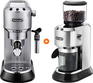 De'Longhi EC685.M Dedica Zilver + Koffiemolen Espressomachine promotie