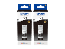 Epson 104 Bouteilles d'Encre Noir Lot de 2 Cartouche d'encre pour imprimantes Epson EcoTank