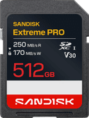 SANDISK Extreme PRO SDXC 512GB 170MB/s Geheugenkaart