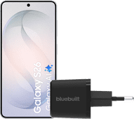 Samsung Galaxy S26 256GB White 5G + BlueBuilt Charger 45W Black Samsung Galaxy S26