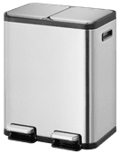 EKO EcoCasa II Splitted 2x 30L Matte Stainless Steel Pedal trash can