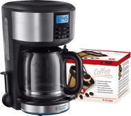 Russell Hobbs Buckingham Silver Coffee Machine + Scanpart Permanent Filter Russell Hobbs coffee machine