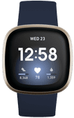Fitbit Versa 3 Blauw/Goud Golf horloge