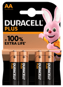 Duracell Alkaline Plus AA batteries 4 units 