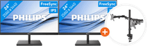 Philips 245E1S Duo Pack + NewStar FPMA-D550DBLACK Medium-sized Quad HD monitor (23 - 25 inches)