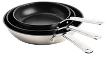 KitchenAid Stainless Steel Set de Poêles à Frire 20 + 24 + 28 cm Poêle à frire