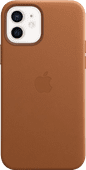 Apple iPhone 12 en 12 Pro Back Cover met MagSafe Leer Zadelbruin Apple iPhone 12 hoesje