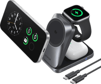 Anker MagGo 3-in-1 Vouwbare Draadloze Oplader 25W Zwart Apple Watch oplader