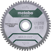 Metabo Multi Cut Lame de Scie Universelle 216 x 30 x 1,8 mm 60D Lame de scie Metabo