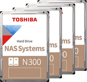 Toshiba N300 NAS Hard Drive 12TB (256MB) 4-Pack Interne harde schijven bundel