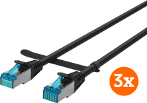 BlueBuilt Network Cable STP CAT6 0.5 Meter Black 3-pack UTP or Ethernet cable