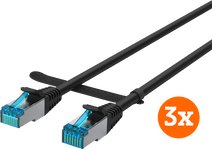 BlueBuilt Netwerkkabel STP CAT6 1 meter Zwart 3-Pack UTP of Ethernet kabel