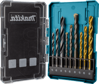 Ensemble de 9 forets Makita (pierre/bois/métal) Foret à métal 