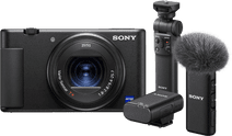 Sony ZV-1 Vlog + GP-VPT2BT Grip + ECM-W2BT Microfoon Camera met een kantelbaar scherm