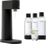 Mysoda Woody Black + Bottles 1 Liter (3 stuks) Bruiswatermachines met ecocheques