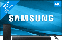 Samsung Crystal UHD 70AU7100 (2021) + Soundbar Solden 2022 televisie deal