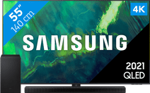 Samsung QLED 55Q74A (2021) + Soundbar Samsung TV of Soundbar sets met korting op installatieservice