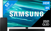 Samsung QLED 55Q80A (2021) + Soundbar Solden 2022 televisie met soundbar deal