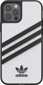 Adidas Apple iPhone 12 / 12 Pro Back Cover Leer Wit/Zwart Adidas hoesje
