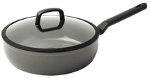 BK Balas High-sided Skillet with Lid 28cm Gray PFAS free pan