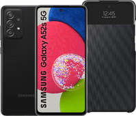 Samsung Galaxy A52s 128GB Zwart 5G  + Samsung S View Book Case Zwart Gsm