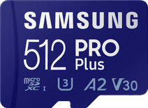 Samsung PRO Plus 512GB microSDXC UHS-I U3 160&120MB/s, FHD & 4K UHDMemoryCard with Adapter Samsung geheugenkaart