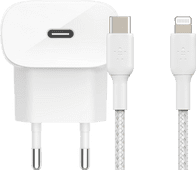 Belkin Power Delivery Oplader 20W + Lightning Kabel 1m Nylon Wit Apple iPhone 12 oplader