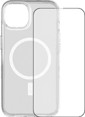 Tech21 Evo Clear Apple iPhone 13 Back Cover MagSafe Transparant + Azuri Screenprotector Telefoonhoesje met MagSafe magneet