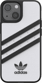 Adidas Apple iPhone 13 mini Back Cover Leer Wit/Zwart Adidas hoesje