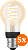 Philips Hue Filamentlamp White Ambiance Standaard E27 5-pack Smart lamp