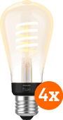 Philips Hue Filament Light White Ambiance Edison E27 4-pack Smart light