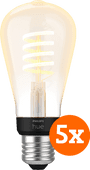 Philips Hue Ampoule à Filament White Ambiance Edison E27 Lot de 5 Promotion : smart home