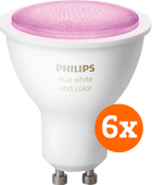 Philips Hue White and Color GU10 Bluetooth 6-pack Smart lamp met ecocheques