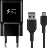Samsung Adaptive Fast Charging Oplader 15W + Belkin Micro Usb Kabel 1m Kunststof Zwart Originele Samsung oplader