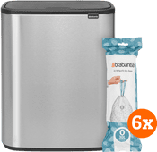 Brabantia Bo Touch Bin 2x 30L Steel Fingerprint Proof + Trash Bags (120 units) Brabantia trash can