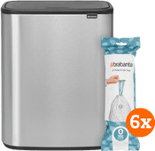 Brabantia Bo Touch Bin 2x 30L Steel Fingerprint Proof + Trash Bags (120 units) Brabantia Bo trash can