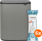 Brabantia Bo Touch Bin 2x 30L Mineral Concrete Grey + Trash Bags (120 units) Brabantia trash can