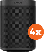 Sonos One SL Zwart 4-pack Draadloze speaker promotie