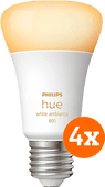 Philips Hue White Ambiance E27 Bluetooth Lot de 4 E27 White Ambiance