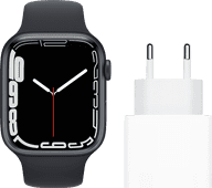 Apple Watch Series 7 45mm Black Aluminum Black Sport Band + USB-C Charger 20W Apple Watch bundle