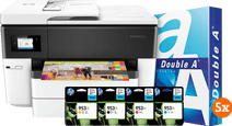 HP Officejet 7740 + 1 set extra inkt + 2500 vellen A4 papier HP Officejet printer