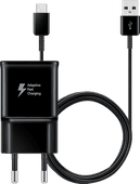 Samsung Adaptive Fast Charging Oplader 15W + Samsung Usb C Kabel 1,5m Kunststof Zwart Oplader met kabel