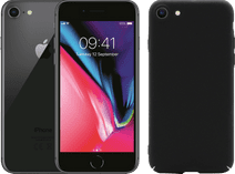 Refurbished iPhone 8 64 GB Space Gray + BlueBuilt Hard Case Back Cover Zwart Refurbished smartphone