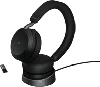 Jabra Evolve2 USB A MS TEAMS 75 Draadloze Office Headset met oplaadstandaard Zwart Cadeau vanaf 200 euro