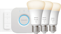 Philips Hue White Starter Pack E27 3-pack + dimmer + bridge Google Assistant smart lamp startpakket
