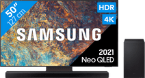 Samsung Neo QLED 50QN92A (2021) + Soundbar Solden 2022 televisie met soundbar deal