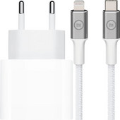 Apple Power Delivery Oplader 20W + BlueBuilt Lightning Kabel 1,5m Nylon Originele iPhone oplader
