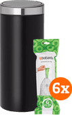 Brabantia Touch Bin 30L Matte Black + Trash Bags (120 units) Brabantia trash can